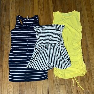 Striped Romper/ Dress Set